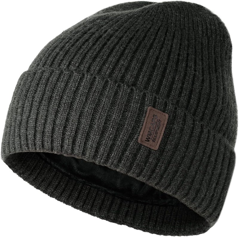 Wmcaps Warm Beanie for Men Women, Fleece Lined Beanie Warm Winter Caps Unisex Fashion Knit Cuffed Cap - Image 1